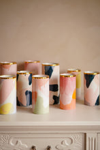 Load image into Gallery viewer, Landscape MIDI FLOWER VASE Juicy pink &amp; Orange with golden Lining