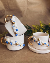 Load image into Gallery viewer, Set of 2 cappuccino cups, 2.0 dl with balloons incl. saucer/saucer