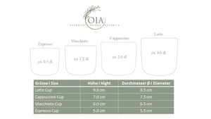 1 x Single Latte Cup, 4.0 dl in Black & Grey with Golden Lining - O I A  ceramics