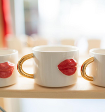 Load image into Gallery viewer, Single Cappuccino Cup, 2.0 dl Red Lips incl. saucer/saucer