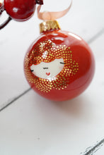 Load image into Gallery viewer, X-MAS Bauble🎁 in Red with Golden Flower