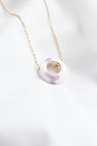 Necklace Circle Lilac with Golden Lining
