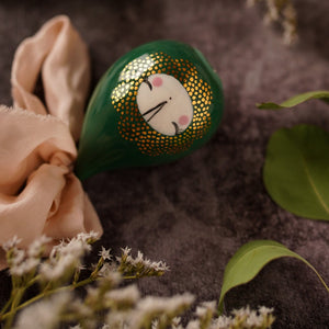 Christmas Droplet in Pine Green with Golden Details