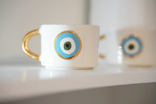 Load image into Gallery viewer, Set of 2 Cappuccino Cups, 2.0 dl Blue Eye incl. Saucers