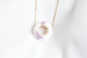 Necklace Circle Lilac with Golden Lining
