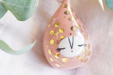 Load image into Gallery viewer, Christmas Droplet in Rose Blush with Golden Leafs