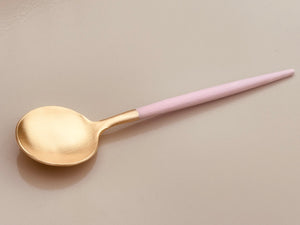 Golden Spoon in Pink & Mat Gold - O I A  ceramics