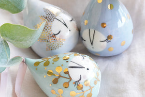 Christmas Droplet in Mint with Golden Details