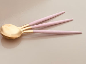 Golden Spoon in Pink & Mat Gold - O I A  ceramics