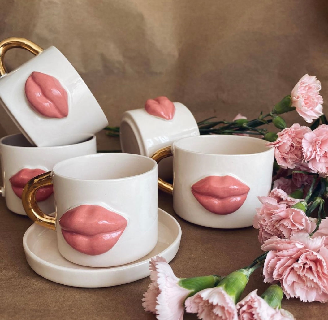 Set of 2 macchiato cups, 1.2 dl lips incl. saucer/ saucer