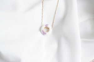 Necklace Circle Lilac with Golden Lining