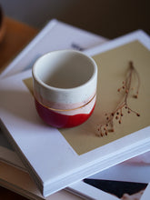 Load image into Gallery viewer, 1 x Single Latte Cup, 4.0 dl in Terra Rosa &amp; Dusty Pink with Golden Lining