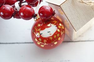 X-MAS Bauble🎁 Santa with Golden Leafs