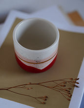 Load image into Gallery viewer, 1 x Single Latte Cup, 4.0 dl in Terra Rosa &amp; Dusty Pink with Golden Lining